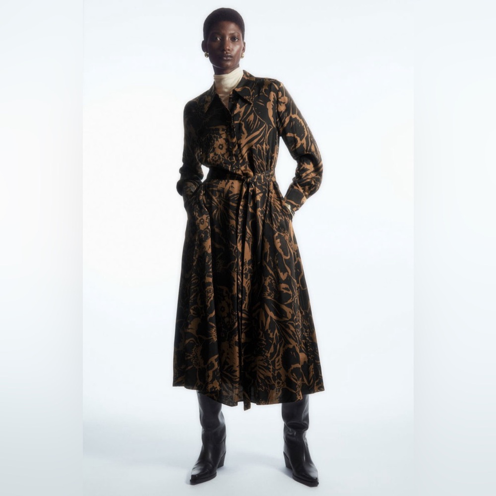 NWT COS PRINTED MIDI SHIRT DRESS - Picture 3 of 5